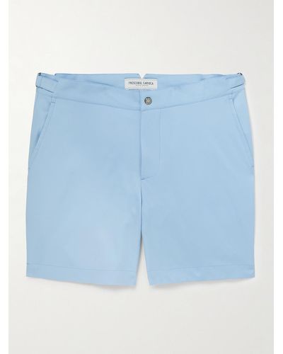 Frescobol Carioca Rio Slim-fit Mid-length Recycled-shell Swim Shorts - Blue