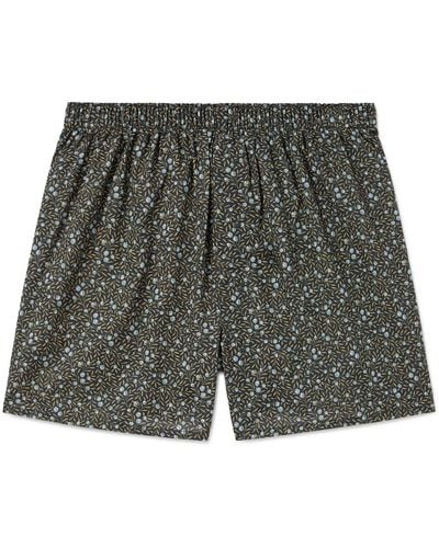 Sunspel Floral-print Cotton Boxer Shorts - Gray