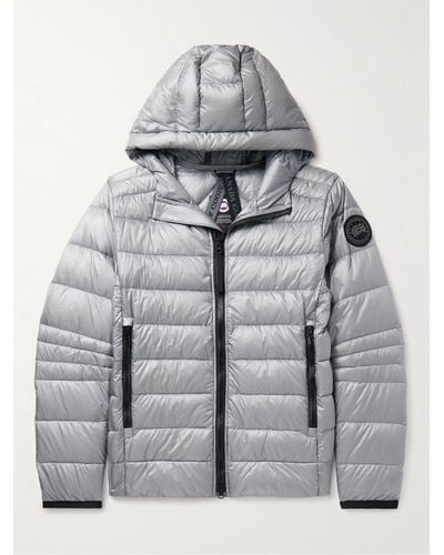 Canada Goose Crofton Slim-fit Logo-appliquéd Quilted Nylon-ripstop Hooded Down Jacket - Grey
