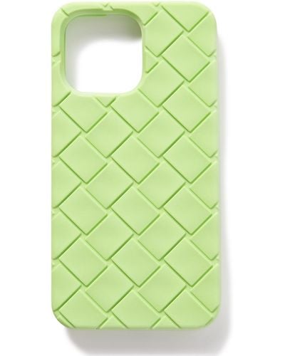 Bottega Veneta Intrecciato Rubber Iphone 14 Pro Max Case - Green