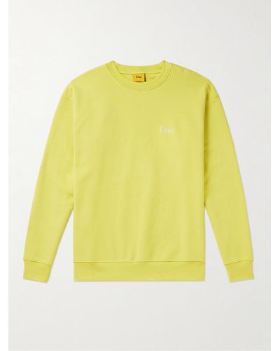 Dime Logo-embroidered Cotton-jersey Sweatshirt - Yellow