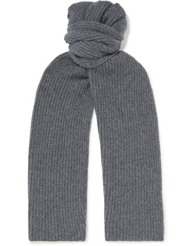 James Purdey & Sons Ribbed Cashmere Scarf - Gray