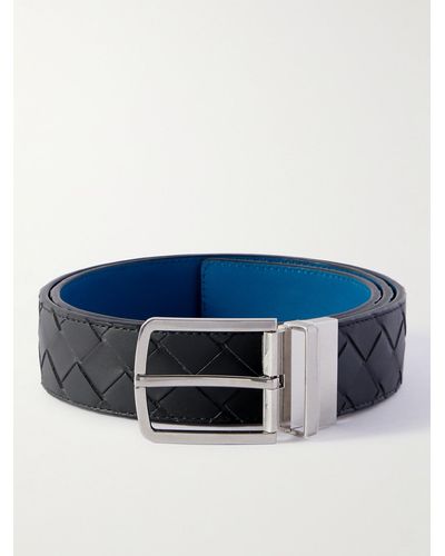 Bottega Veneta Cintura reversibile in pelle con motivo Intrecciato - Blu