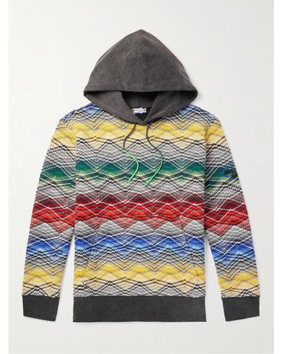 Missoni Striped Knitted Hoodie - Grey