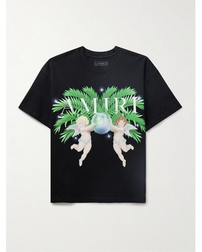Amiri Airbrush T-Shirt aus Baumwoll-Jersey mit Logoprint - Schwarz