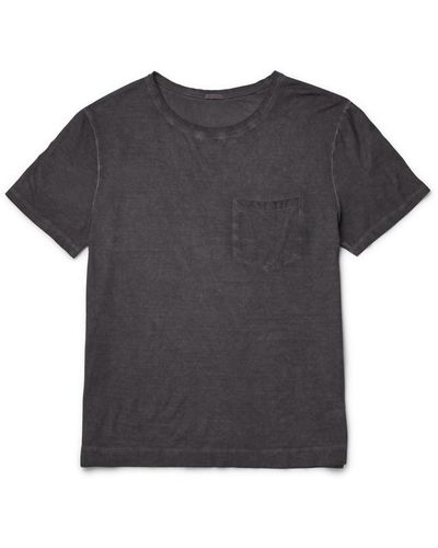 Massimo Alba Panarea Slim-fit Garment-dyed Cotton-jersey T-shirt - Black
