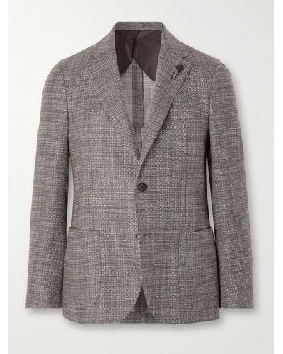 Lardini Slim-fit Wool And Silk-blend Blazer - Grey