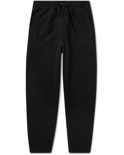 CDLP Logo-embroidered Tapered Cotton-jersey Sweatpants - Black