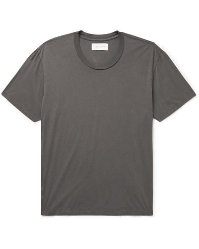 Les Tien Garment-dyed Combed Cotton-jersey T-shirt - Gray