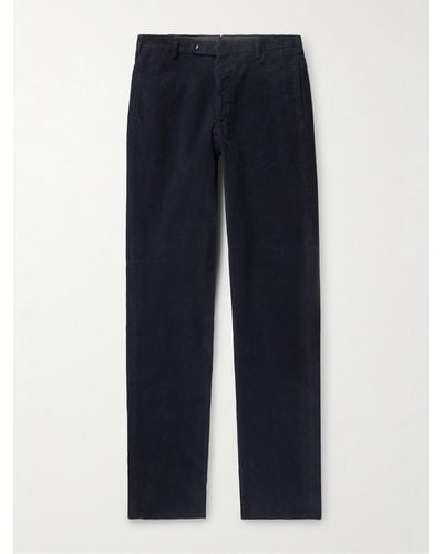Sid Mashburn Cotton And Cashmere-blend Corduroy Suit Pants - Blue