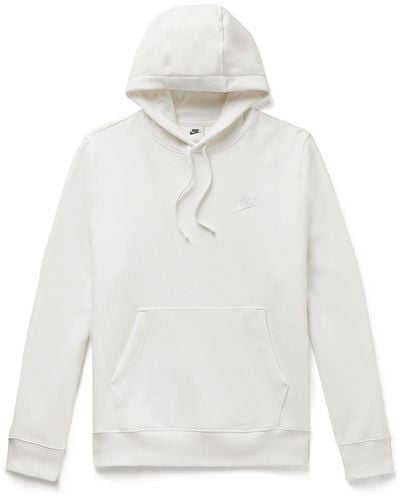 Nike Sportswear Club Logo-embroidered Cotton-blend Jersey Hoodie - White