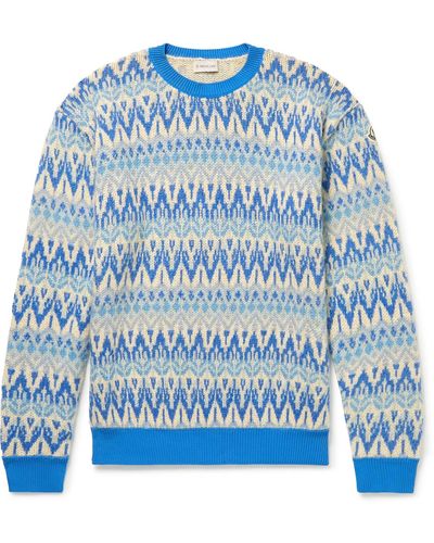 Moncler Jacquard-knit Sweater - Blue