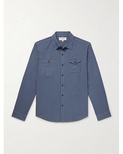 Alex Mill Hemd aus Baumwoll-Twill in Stückfärbung - Blau