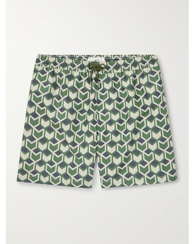 MR P. Straight-leg Mid-length Printed Swim Shorts - Green