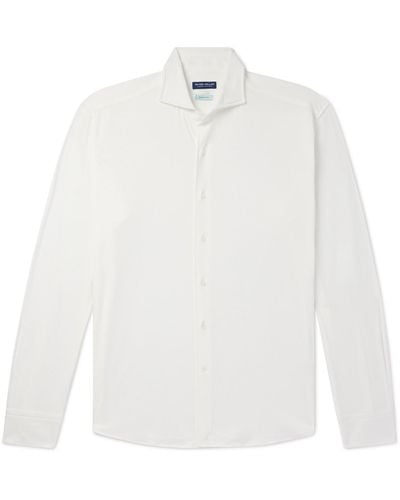 Peter Millar Magnus Excursionist Flex Stretch Cotton-blend Shirt - White