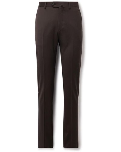 Caruso Slim-fit Wool-blend Suit Pants - Brown