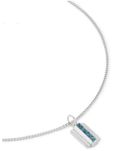 Miansai Vertigo Silver Blue Topaz Pendant Necklace - White