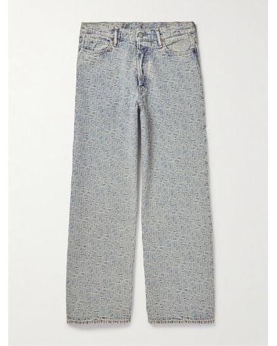Acne Studios 1981M weit geschnittene Jeans mit Jacquard-Logomuster - Grau