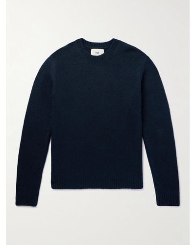 Folk Chain Knitted Sweater - Blue