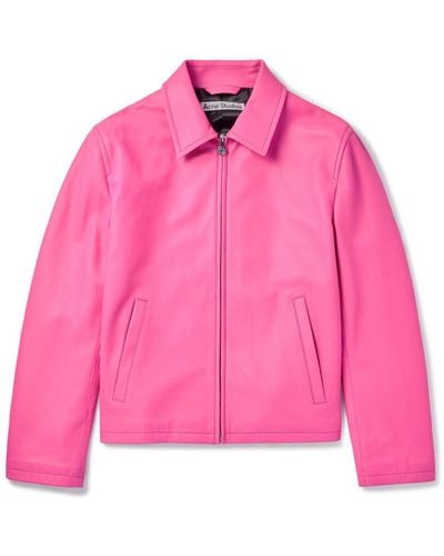 Acne Studios Leather Jacket - Pink