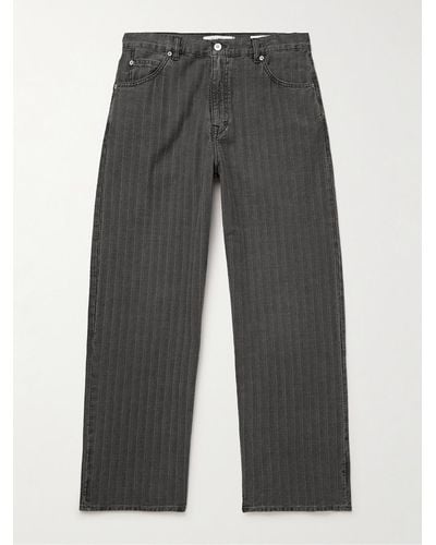 Our Legacy Vast Straight-leg Striped Jeans - Grey