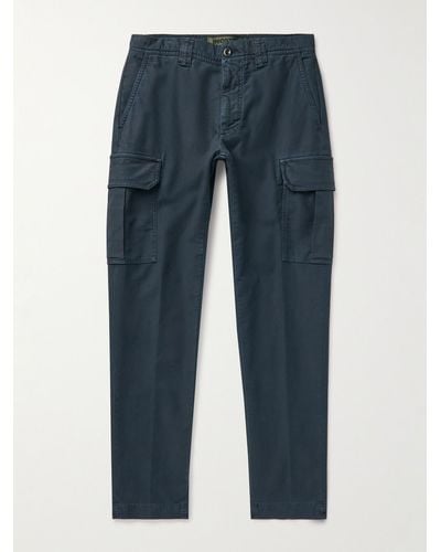 Incotex Tapered Tricochino Cargo Trousers - Blue