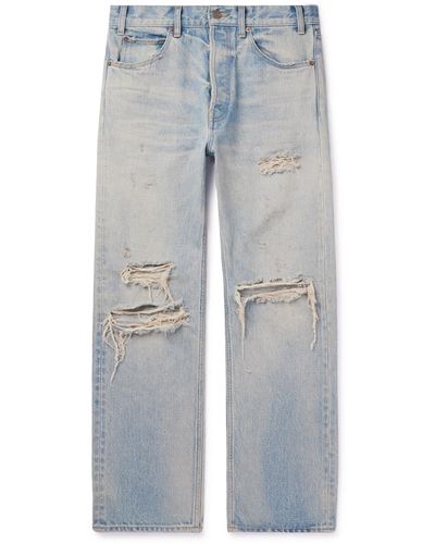 CELINE HOMME Kurt Straight-leg Distressed Jeans - Blue