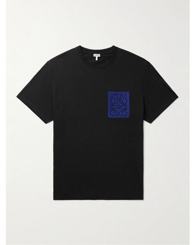 Loewe Logo-appliquéd Cotton-jersey T-shirt - Black