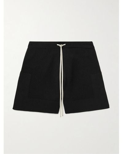 Rick Owens Shorts in misto cashmere con coulisse - Nero