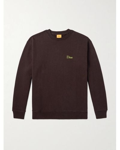 Dime Logo-embroidered Cotton-jersey Sweatshirt - Brown