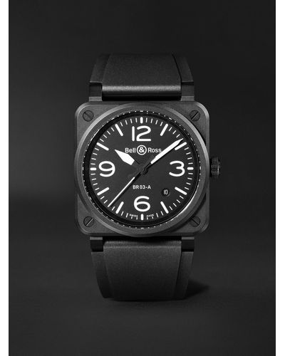 Bell & Ross Br 03 Automatic 41mm Ceramic And Rubber Watch - Black