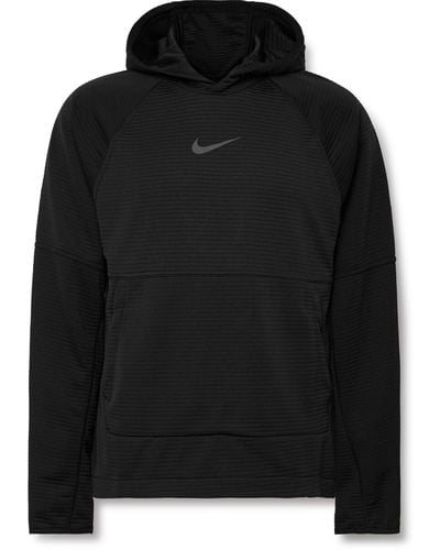 Nike Logo-print Dri-fit Fleece Hoodie - Black