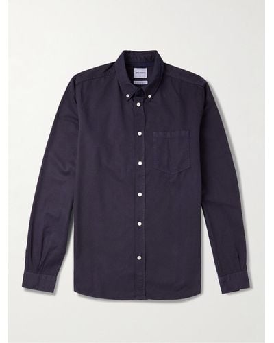 Norse Projects Anton Button-down Collar Cotton-twill Shirt - Blue