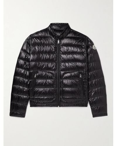Moncler Acorus Logo-appliquéd Quilted Glossed-shell Down Jacket - Black