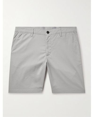 Faherty Movementtm Straight-leg Organic Cotton-blend Shorts - Grey