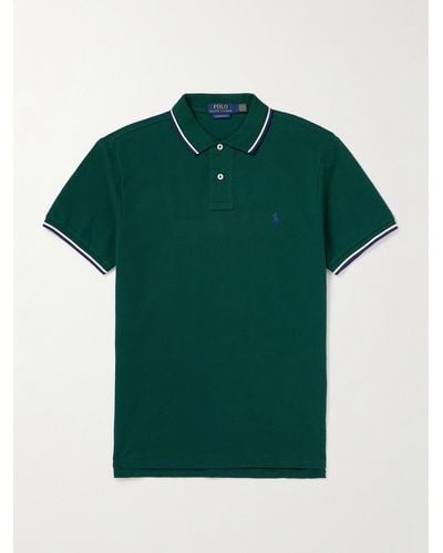 Polo Ralph Lauren Slim-fit Logo-embroidered Cotton-piqué Polo Shirt - Green