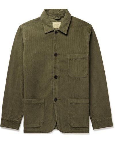 Portuguese Flannel Labura Cotton-corduroy Overshirt - Green