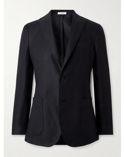 Boglioli K-jacket Unstructured Linen-twill Suit Jacket - Black