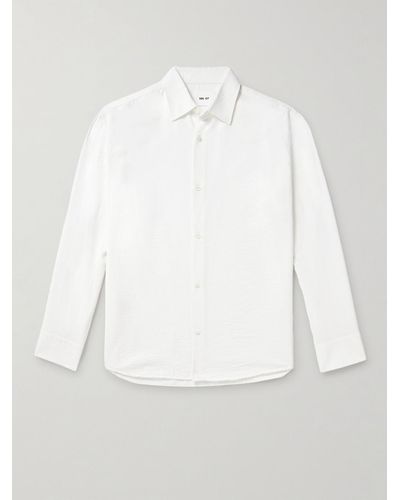 NN07 Freddy 5971 Crinkled Modal-blend Shirt - White