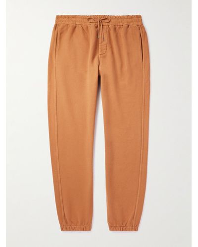 Saint Laurent Tapered Cotton-jersey Joggers - Orange