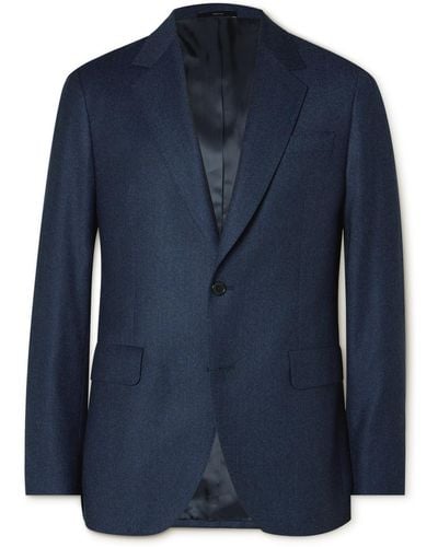 Paul Smith Wool And Cashmere-blend Flannel Blazer - Blue