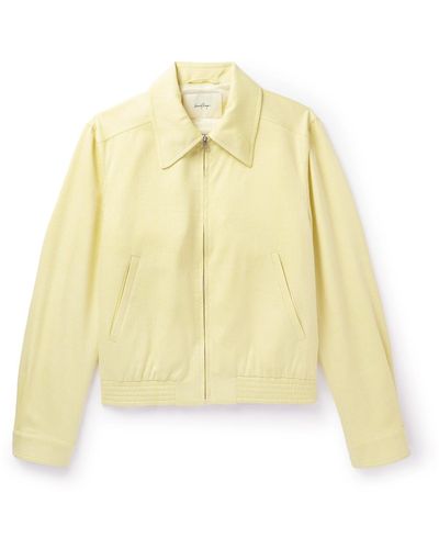 Second Layer Eisenhower Pinstriped Woven Jacket - Yellow