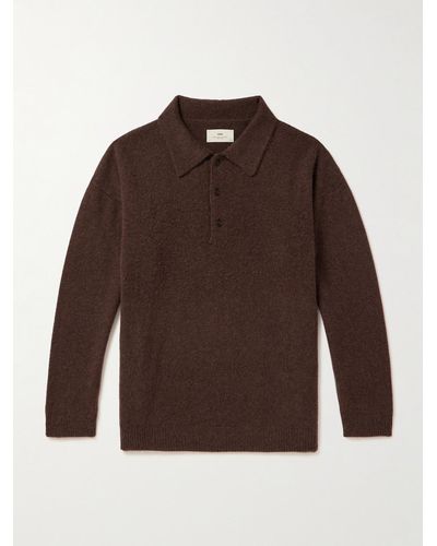 SSAM Brushed Cashmere Polo Shirt - Brown