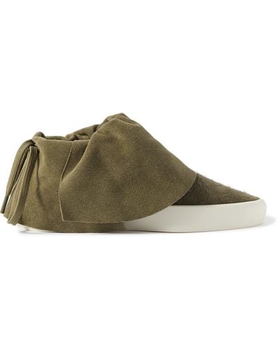 Fear Of God Moc Low Layered Distressed Suede Sneakers - Brown