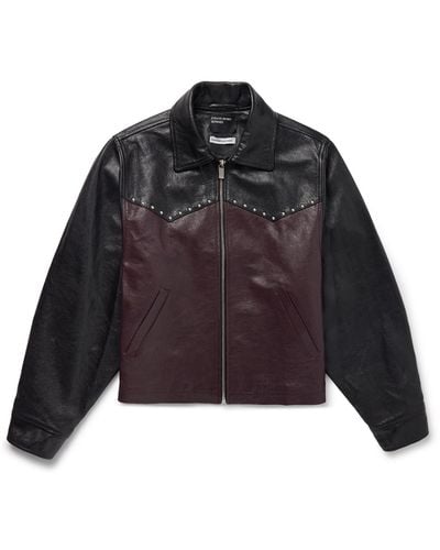 Enfants Riches Deprimes Signature Studded Two-tone Leather Western Jacket - Black