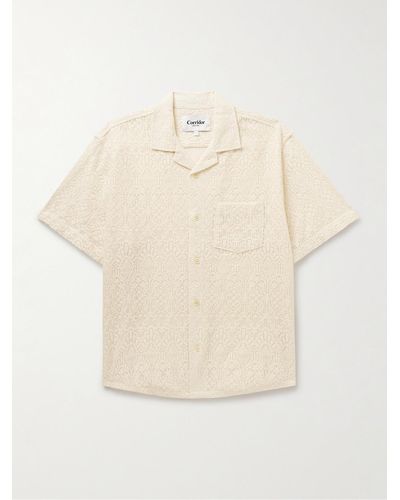 Corridor NYC Alhambra Camp-collar Crocheted Cotton-blend Shirt - Natural