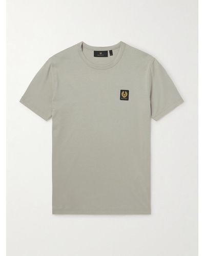 Belstaff Logo-appliquéd Cotton-jersey T-shirt - Grey
