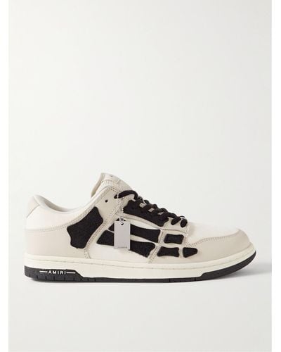 Amiri Skel Brand-appliqué Leather Low-top Trainers - White