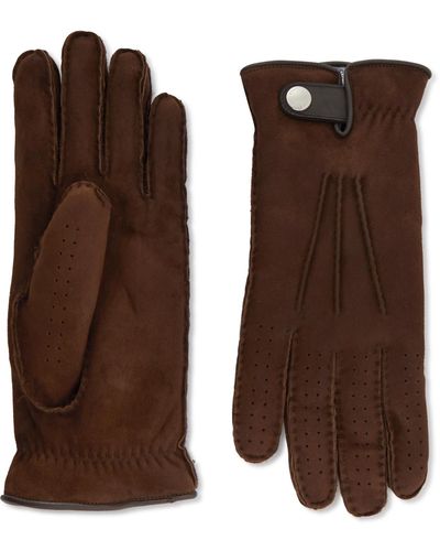 Brunello Cucinelli Leather-trimmed Suede Gloves - Brown