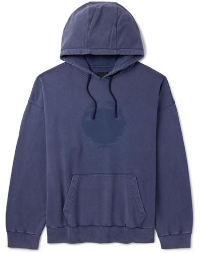 Givenchy Oversized Logo-print Cotton-jersey Hoodie - Blue
